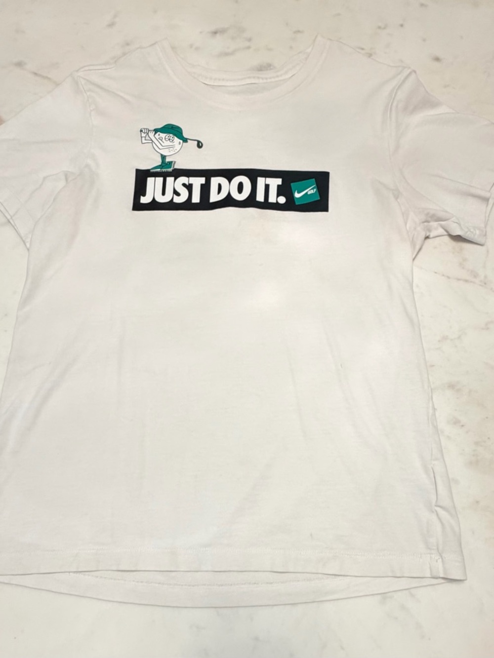 Nike Men’s Golf Logo T-Shirt - Just Do It White/Yellow/Green Size Medium